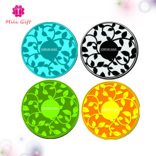 Colorful Flower Design Round 2mm Thickness Coffee Cup Silicone Mat Pad